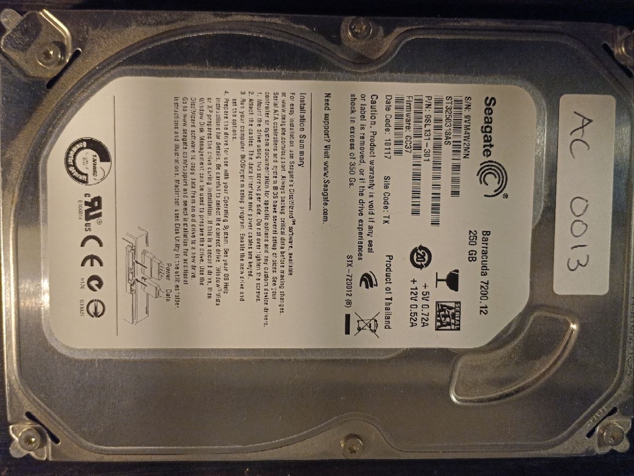 Seagate ST3250318AS 250GB donor drive