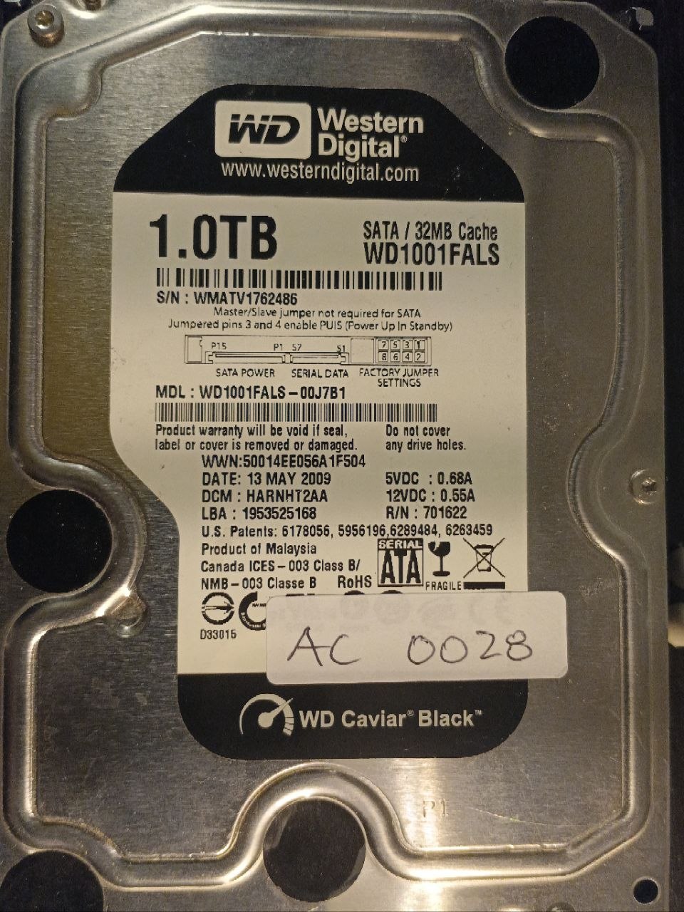 Western Digital WD1001FALS-00J7B1 1TB donor drive