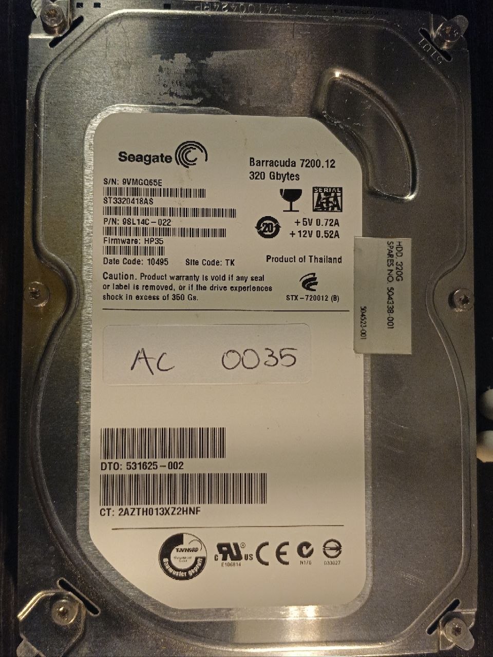 Seagate ST3320418AS 320GB donor drive