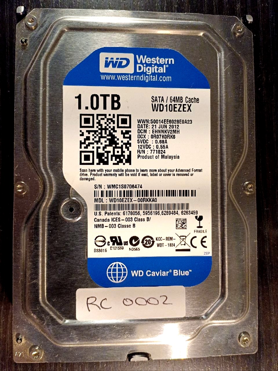 Western Digital WD10EZEX-00RKKA0 1TB donor drive