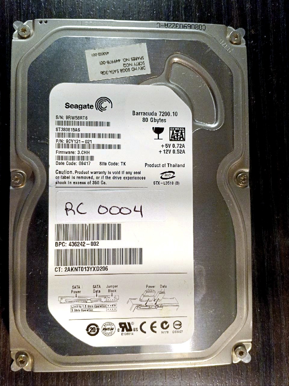 Seagate ST380815AS 80GB donor drive