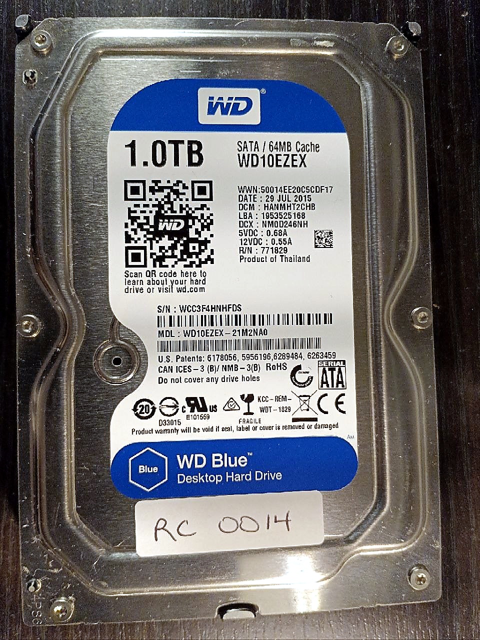 Western Digital WD10EZEX-21M2NA0 1TB donor drive