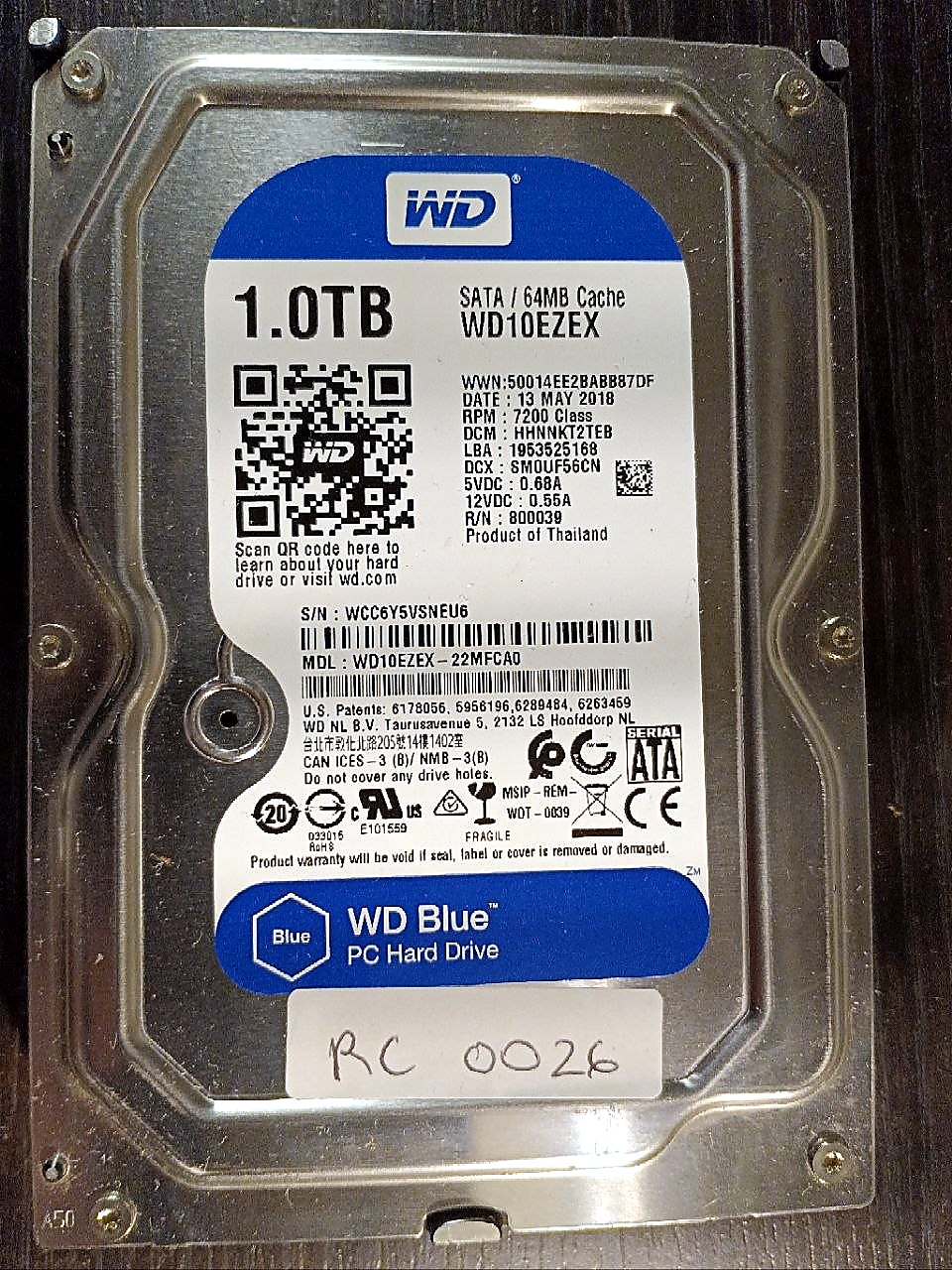 Western Digital WD10EZEX-22MFCA0 1TB donor drive