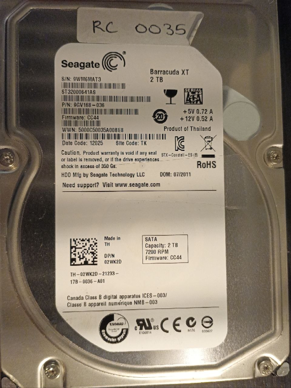 Seagate ST32000641AS 2TB donor drive