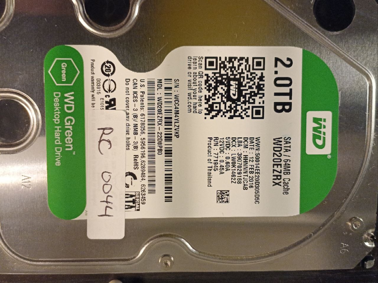 Western Digital WD20EZRX-22D8PB0 2TB donor drive