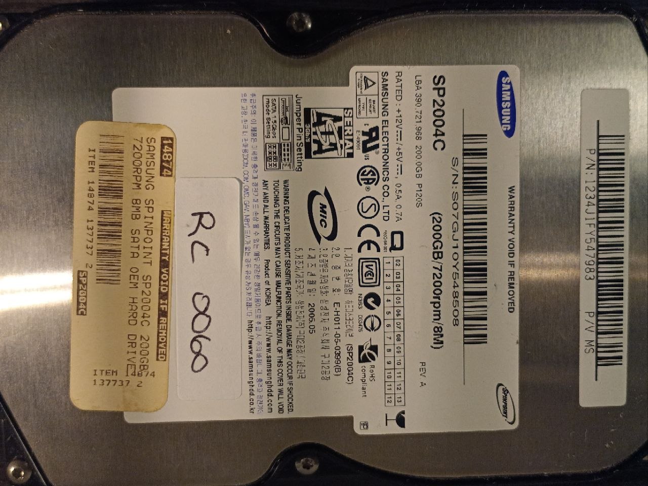 Samsung SP2004C 200GB donor drive