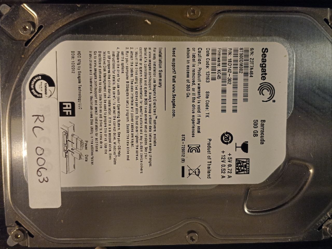 Seagate ST500DM002 500GB donor drive