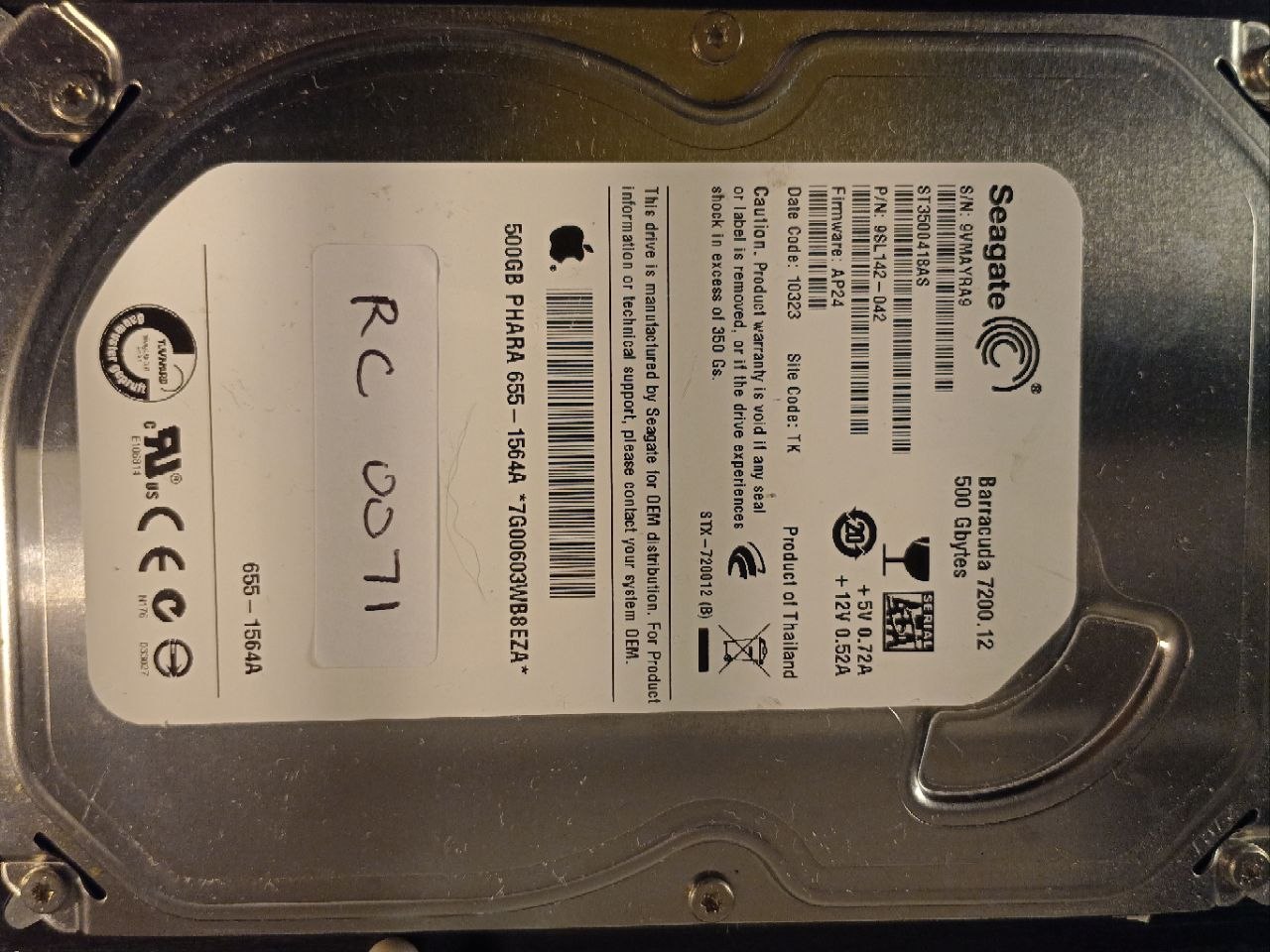 Seagate ST3500418AS 500GB donor drive