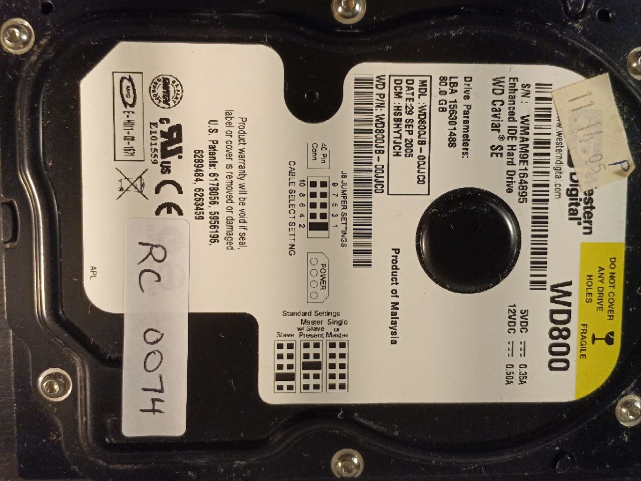 Western Digital WD800JB-00JJC0 80GB donor drive