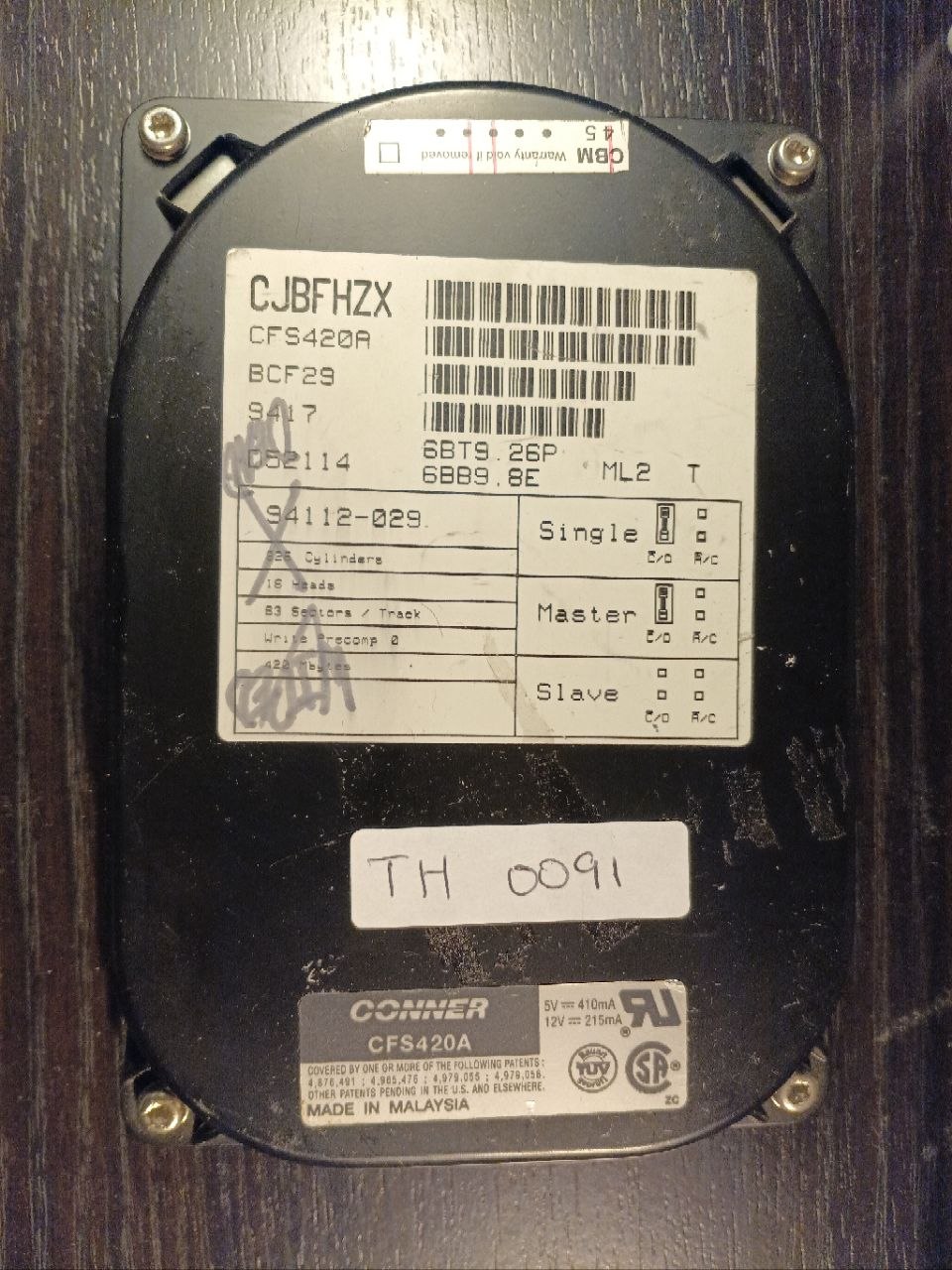 Conner CFS420A 420MB ATA/IDE donor drive (TH0091)