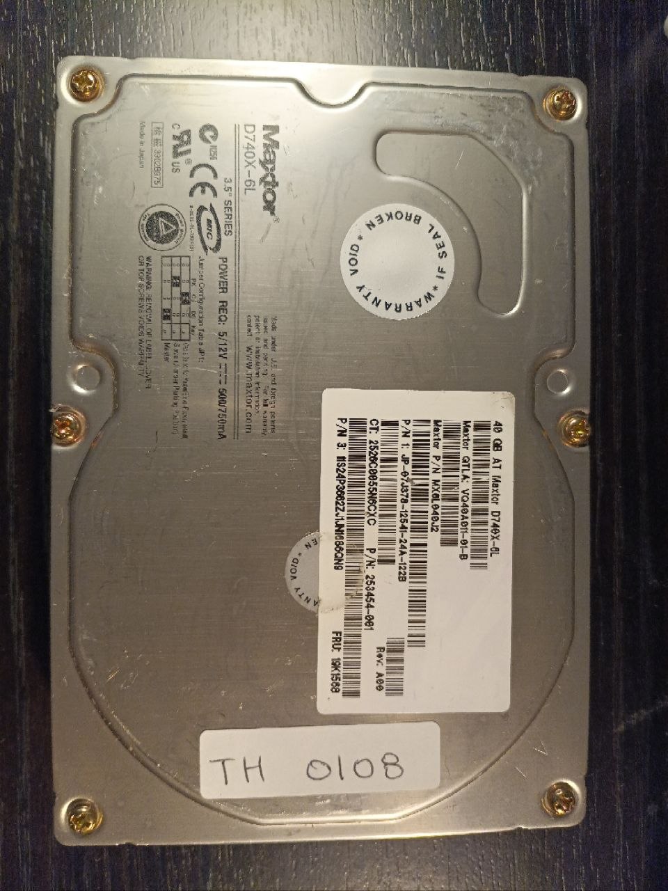 Maxtor D740X-6L 40GB ATA/IDE donor drive (TH0108)