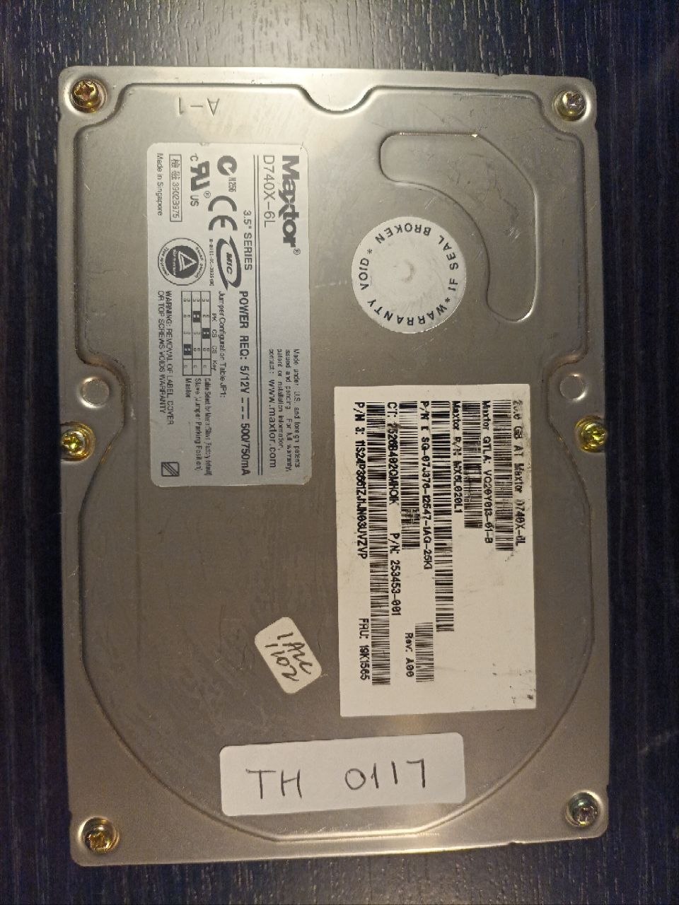 Maxtor D740X-6L 40GB ATA/IDE donor drive (TH0117)